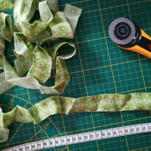 Cutting bias tape for fabric ties